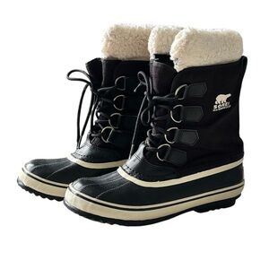 SOREL Winter Carnival Waterproof Boots - Black/Quarry | Size 6